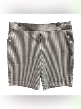 Sport Haley Black & White Striped Bermuda Shorts Size Xl